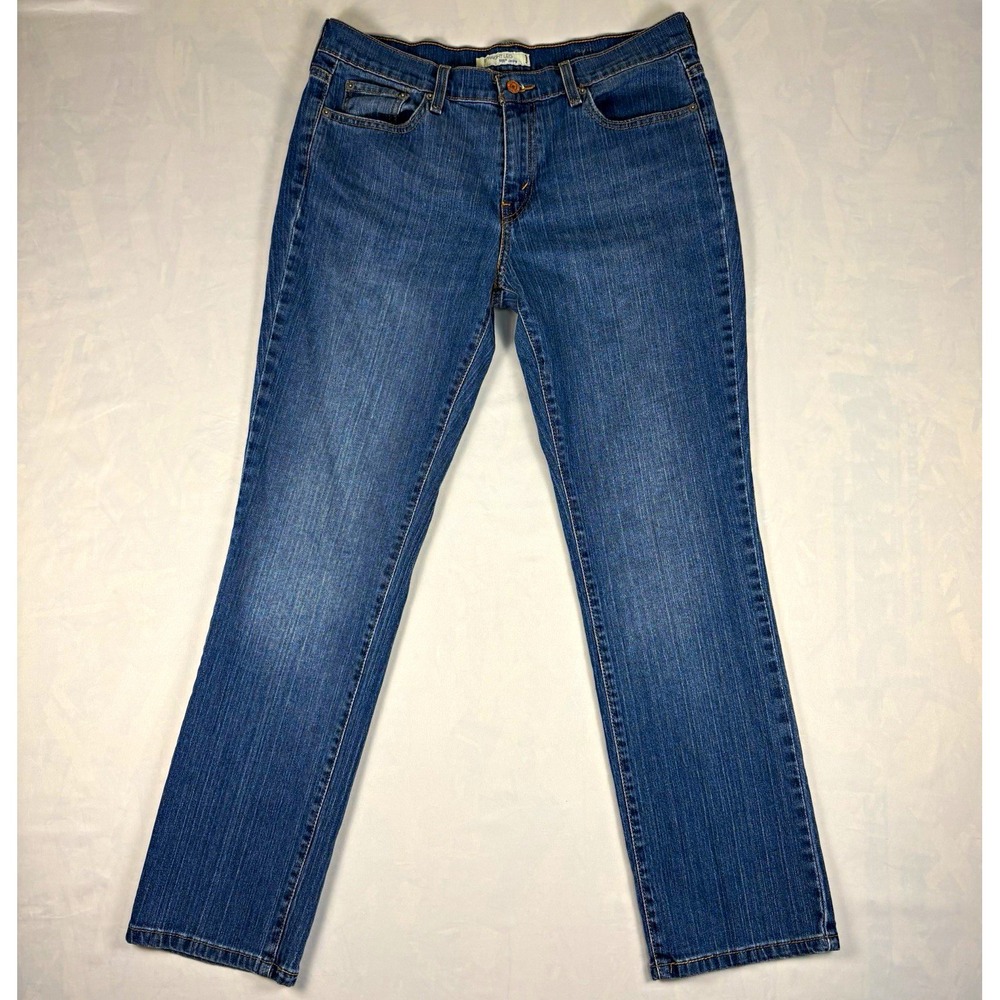 Levi's 505 Straight Leg Jeans Womens 12 Medium 34x29.5 Medium Wash Stretch